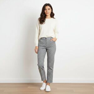 Nicole Miller Black and White Checked Cropped Ankle Pants NWOT Size 8